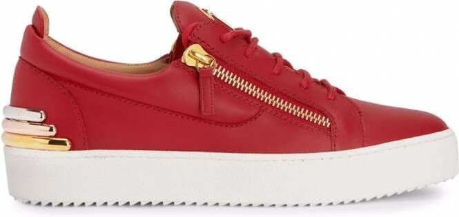 Giuseppe Zanotti Frankie sneakers met ritsdetail Rood