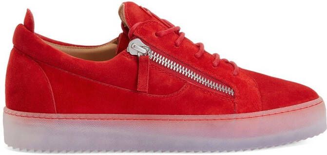 Giuseppe Zanotti Frankie sneakers met ritsdetail Rood