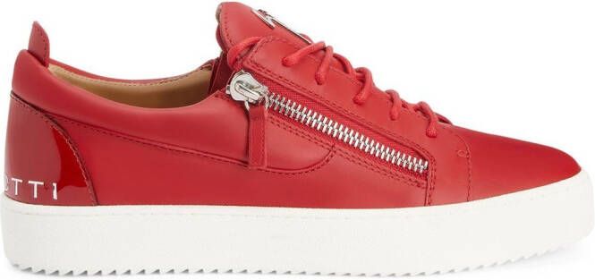 Giuseppe Zanotti Frankie sneakers met ritsdetail Rood