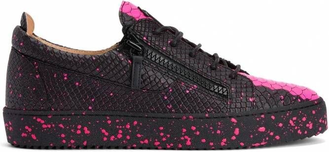 Giuseppe Zanotti Frankie sneakers met slangenleer-effect Zwart