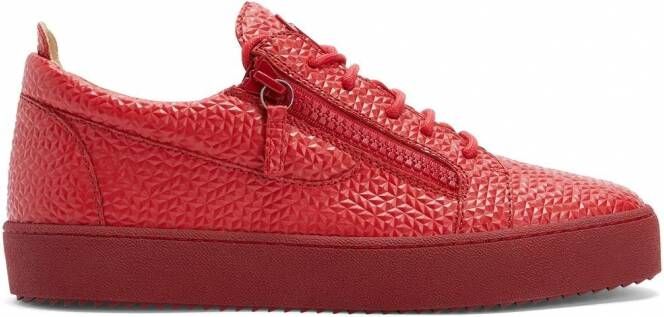 Giuseppe Zanotti Frankie low-top sneakers met dubbele rits Rood