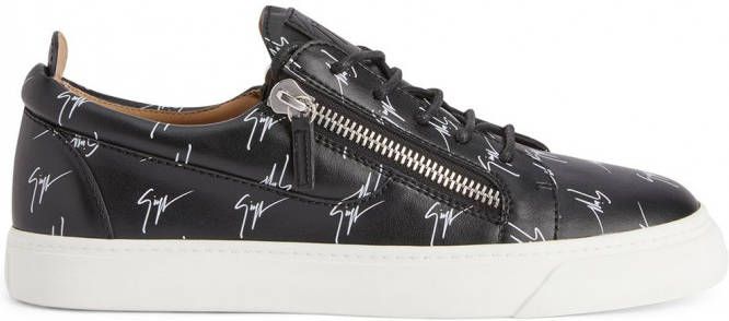 Giuseppe Zanotti Frankie Signature low-top sneakers met dubbele rits Zwart