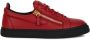 Giuseppe Zanotti Frankie sneakers met rits Rood - Thumbnail 1