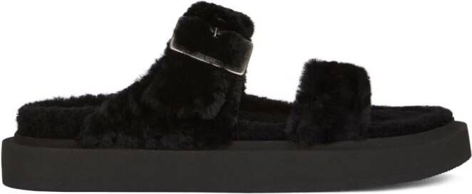 Giuseppe Zanotti Furry Him sandalen Zwart