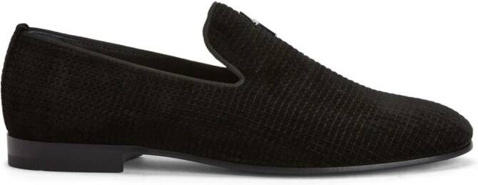 Giuseppe Zanotti G-Flash fluwelen loafers Zwart