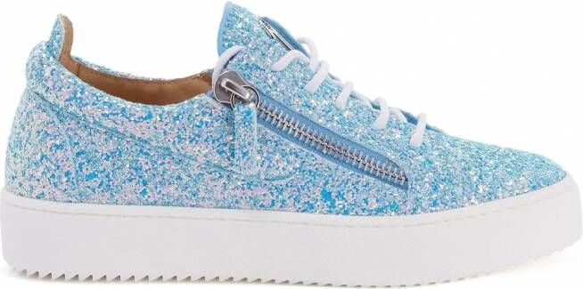 Giuseppe Zanotti Gail low-top sneakers met glitters Blauw
