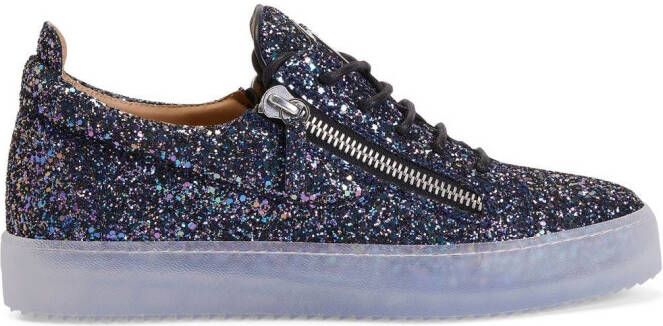 Giuseppe Zanotti Gail low-top sneakers met glitters Zwart