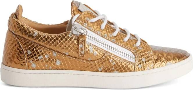 Giuseppe Zanotti Gail sneakers met metallic-effect Goud