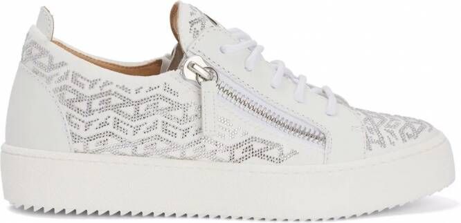 Giuseppe Zanotti Gail sneakers met monogram Wit