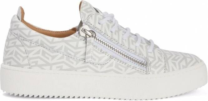 Giuseppe Zanotti Gail sneakers met monogramprint Wit