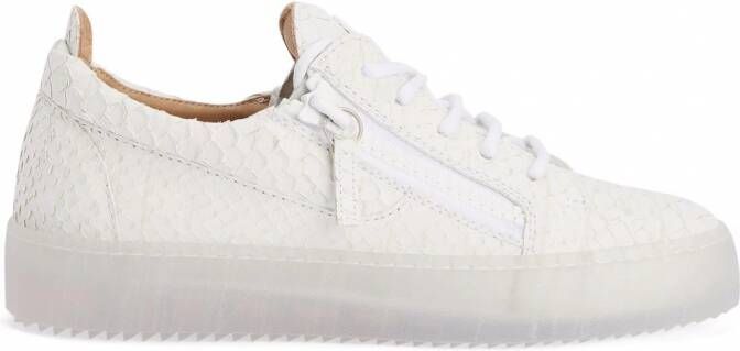 Giuseppe Zanotti Gail sneakers met slangenleer-effect Wit