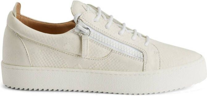 Giuseppe Zanotti Gail sneakers met slangenleer-effect Wit