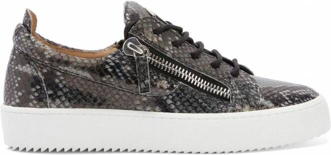 Giuseppe Zanotti Gail sneakers met slangenleer-effect Zwart