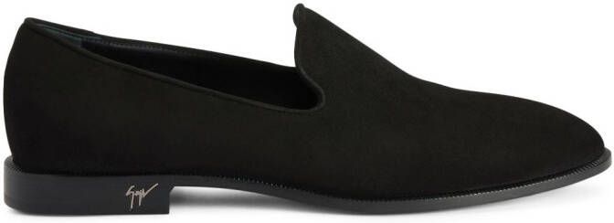 Giuseppe Zanotti Gancini suède loafers Zwart