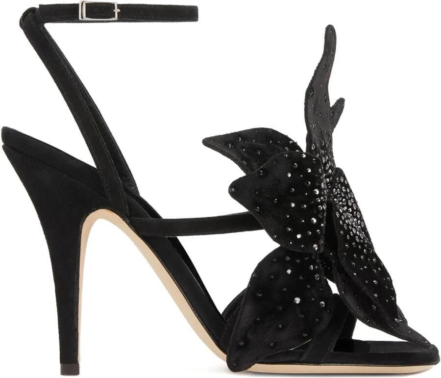 Giuseppe Zanotti 105 mm Florant sandalen met enkelbandje en bloemenprint Zwart
