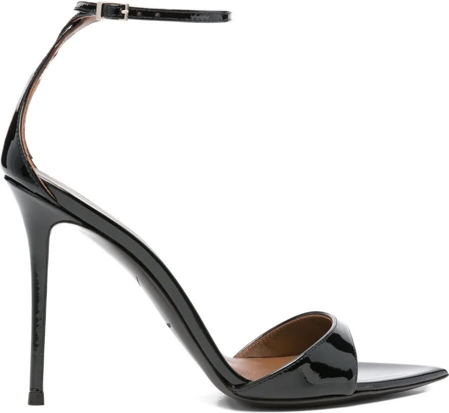Giuseppe Zanotti 105 mm Intriigo leren sandalen Zwart