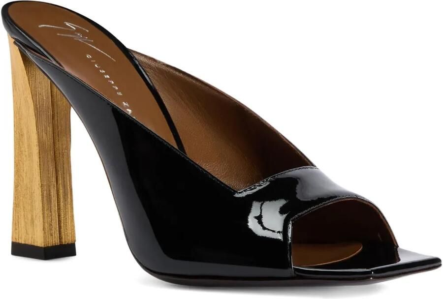 Giuseppe Zanotti 105 mm leren sandalen met hak Zwart