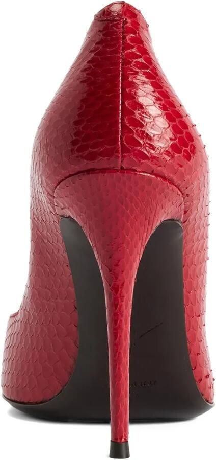 Giuseppe Zanotti 105 mm Raquel pumps met slangen-effect Rood