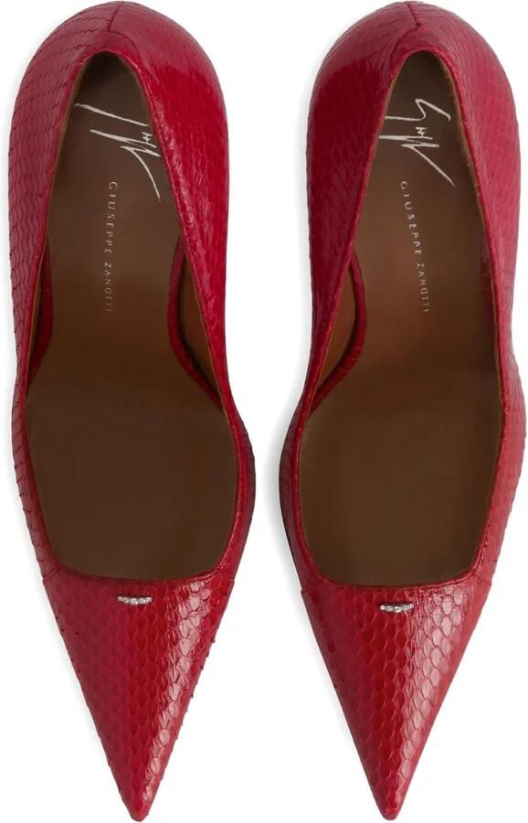 Giuseppe Zanotti 105 mm Raquel pumps met slangen-effect Rood - Foto 4