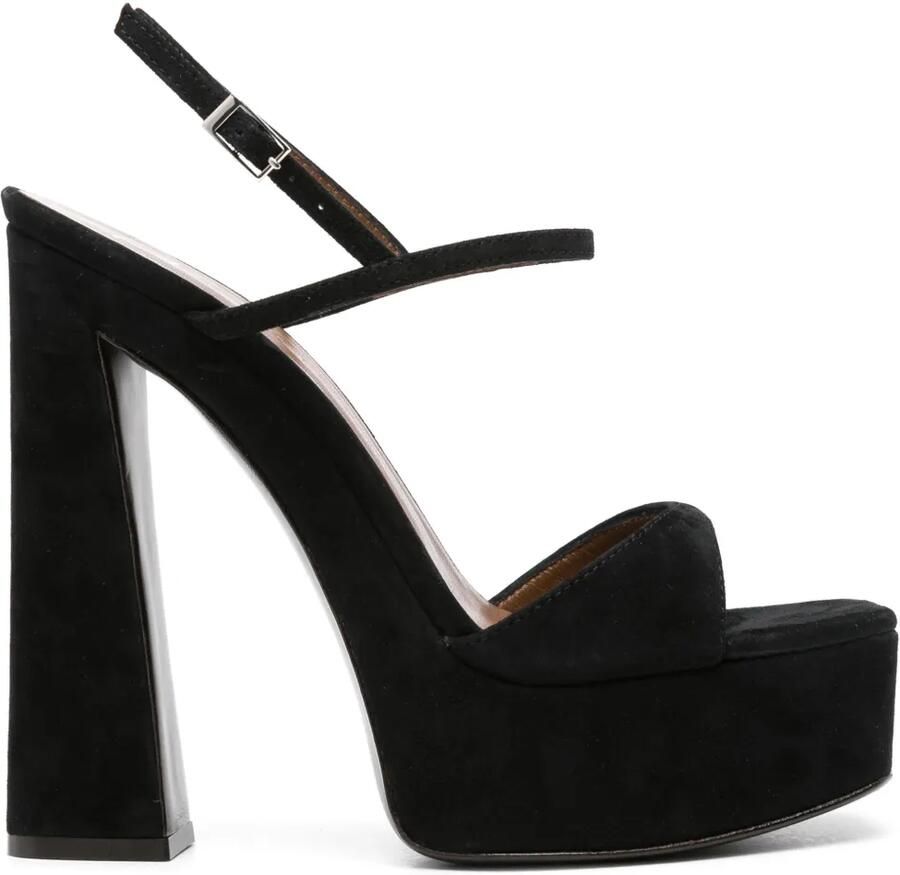 Giuseppe Zanotti 105mm suède sandalen met plateauzool Zwart