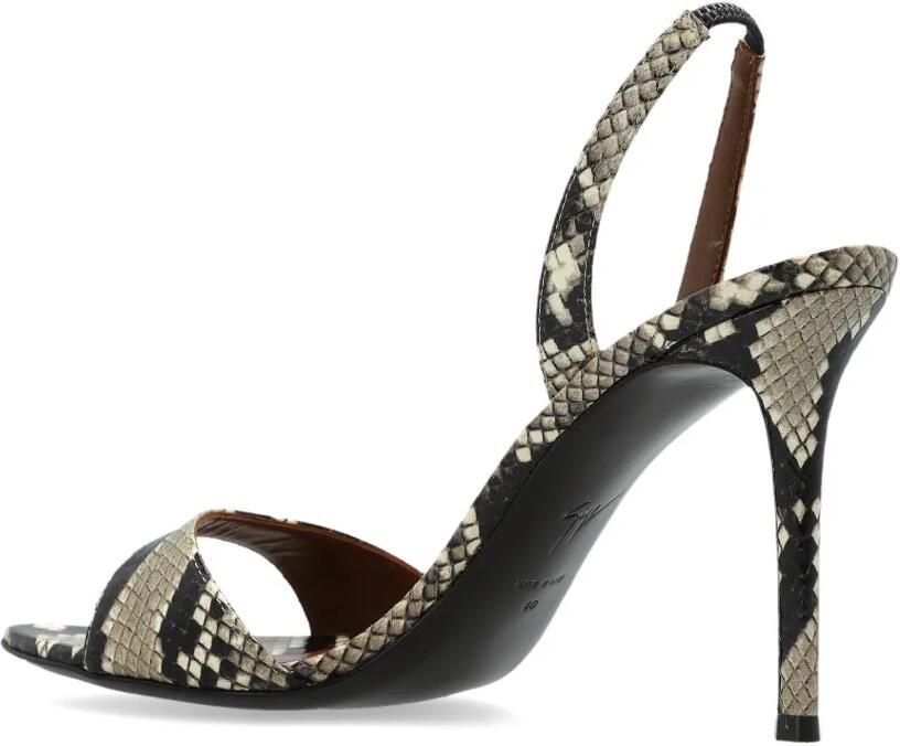 Giuseppe Zanotti 110mm sandalen met slangenhuidprint Beige