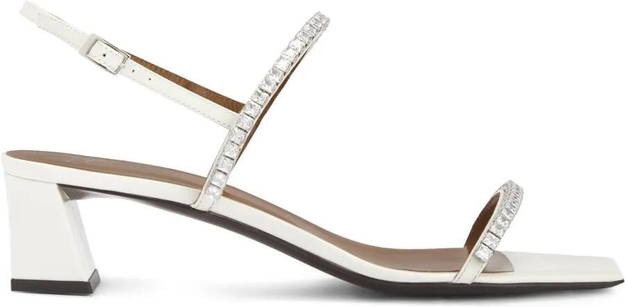 Giuseppe Zanotti 45 mm Valentine Crystal slingback sandalen Wit
