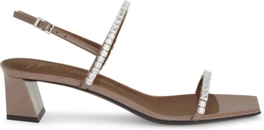 Giuseppe Zanotti 45 mm Valentine slingback sandalen met kristallen Grijs