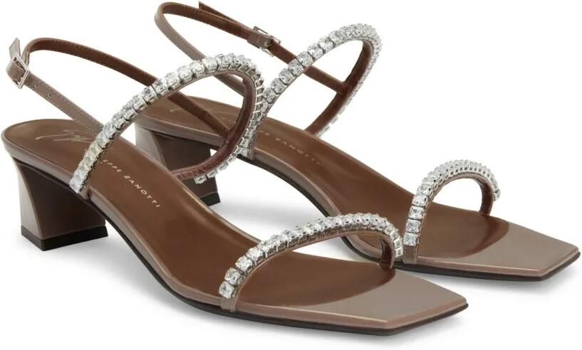 Giuseppe Zanotti 45 mm Valentine slingback sandalen met kristallen Grijs - Foto 4