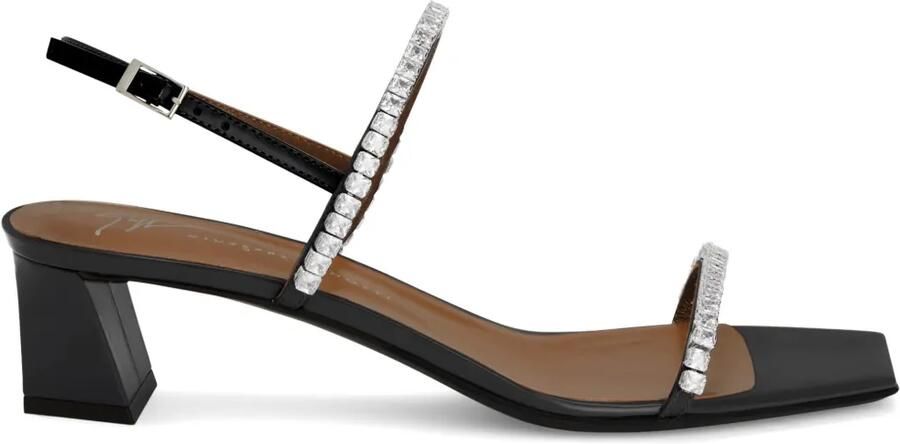 Giuseppe Zanotti 45 mm Valentine slingback sandalen met kristallen Zwart