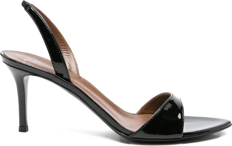 Giuseppe Zanotti 75 mm lakleren slingback sandalen Zwart