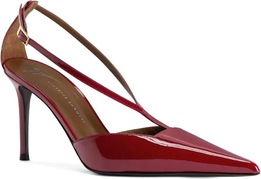 Giuseppe Zanotti 85 mm pumps met puntige neus en T-bandje 002 RED