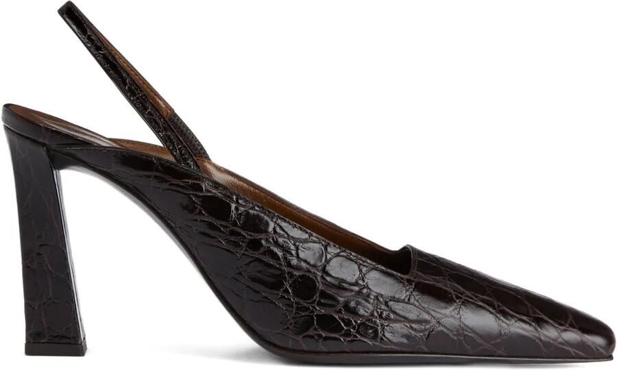Giuseppe Zanotti 90 mm Brendha slingback pumps met krokodillen-reliëf Bruin