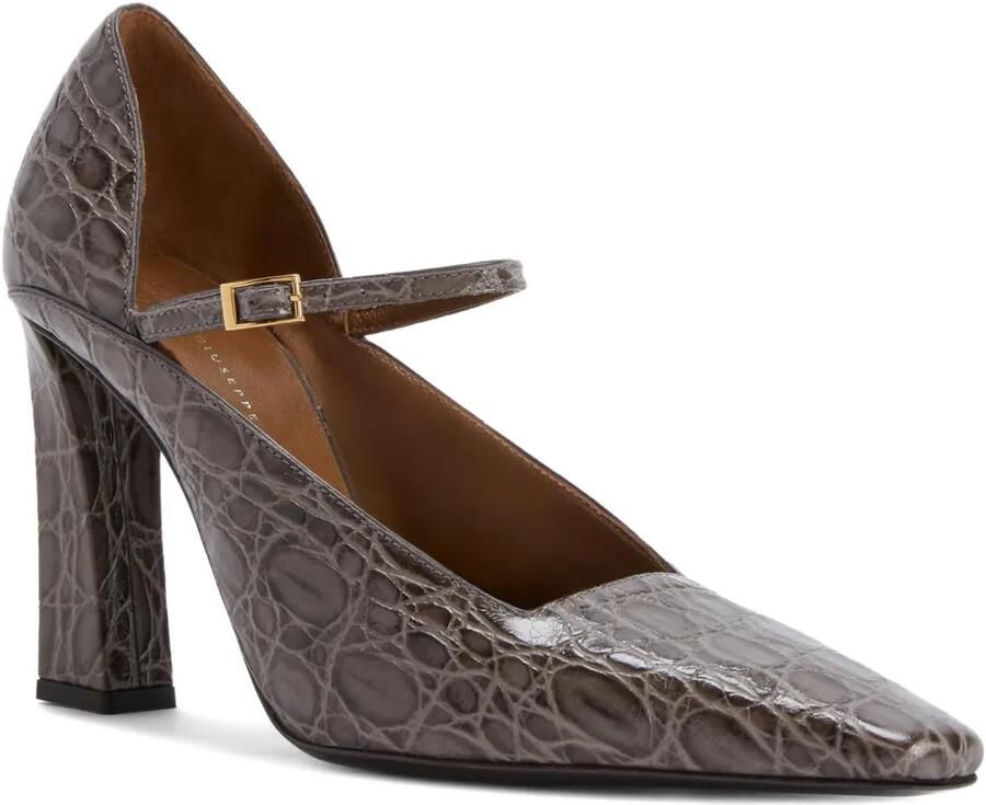 Giuseppe Zanotti 90 mm Brita pumps met krokodillen-reliëf Grijs