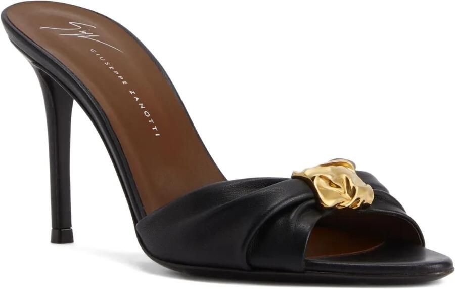 Giuseppe Zanotti 90 mm Cherie geplooide sandalen Zwart