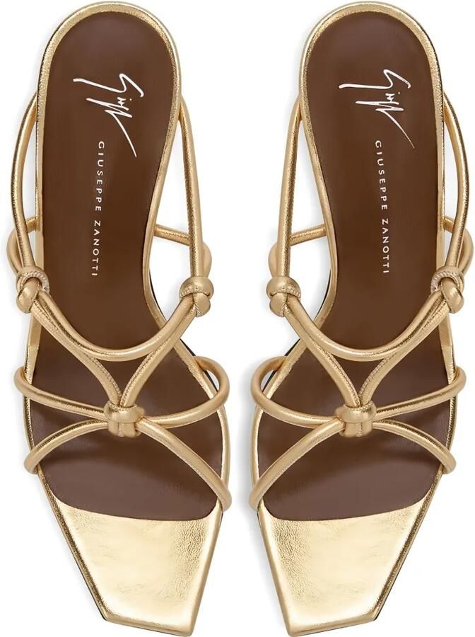 Giuseppe Zanotti 90 mm geknoopte sandalen Goud - Foto 2