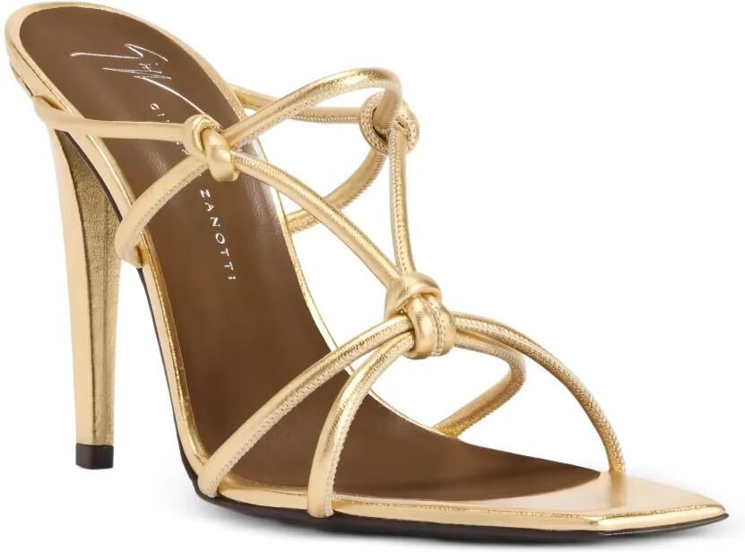 Giuseppe Zanotti 90 mm geknoopte sandalen Goud - Foto 4