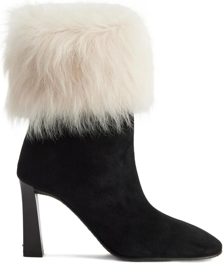 Giuseppe Zanotti 90 mm Gstaad laarzen met blokhak en bont Zwart