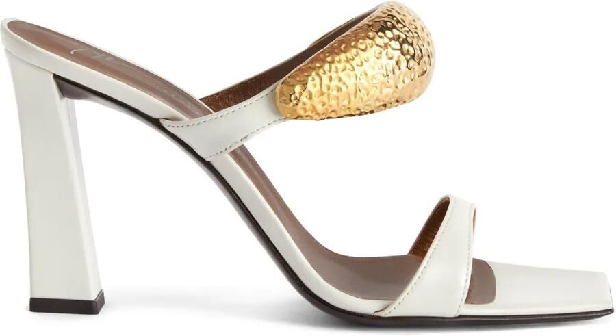 Giuseppe Zanotti 90 mm GZ-Ania leren sandalen Wit