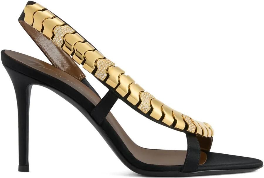 Giuseppe Zanotti 90 mm Gz Dafne sandalen verfraaid met stras Zwart