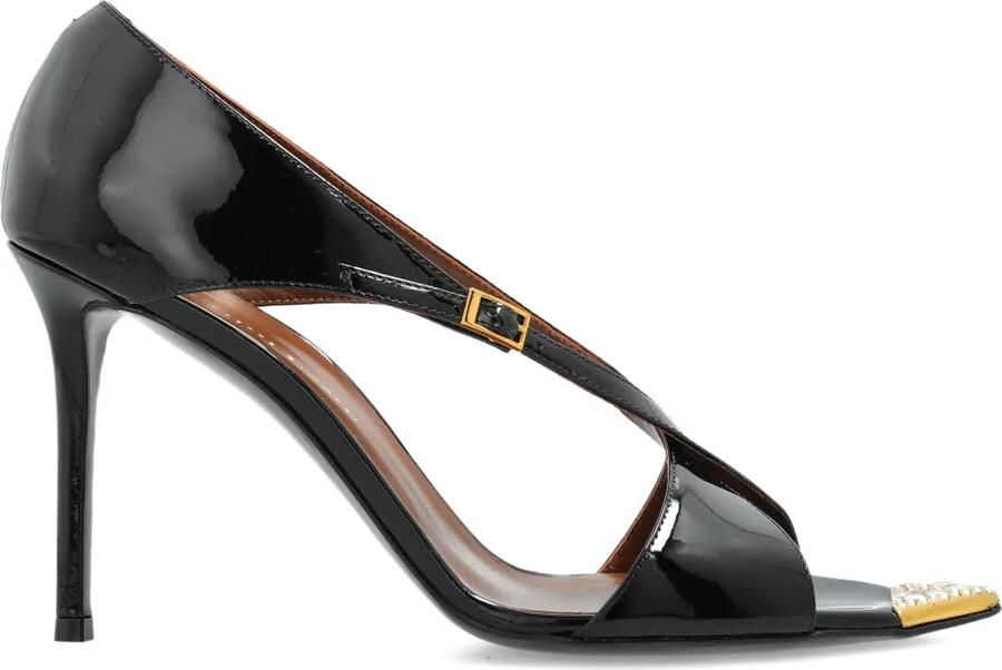 Giuseppe Zanotti 90 mm Intrigo lakleren sandalen met gekruiste bandjes en hak Zwart
