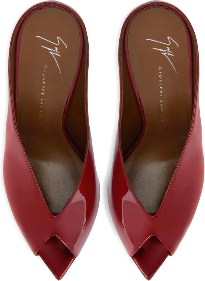 Giuseppe Zanotti 90 mm Intriigo stiletto sandalen met open neus Rood - Foto 4