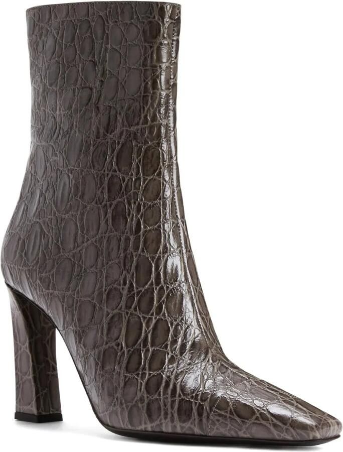 Giuseppe Zanotti 90 mm Janiee enkellaarzen met krokodillen-reliëf Grijs