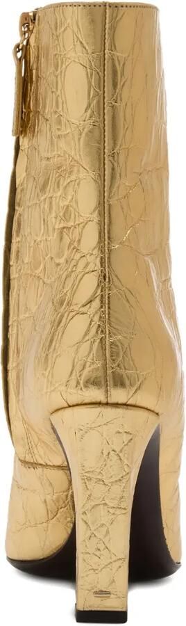 Giuseppe Zanotti 90 mm Janiee laarzen met krokodillenprint en vierkante neus Goud - Foto 4