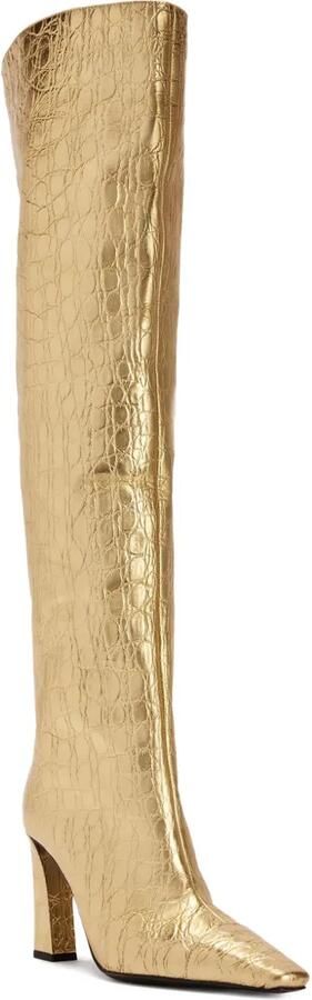 Giuseppe Zanotti 90 mm Janiee laarzen met krokodillenprint Goud