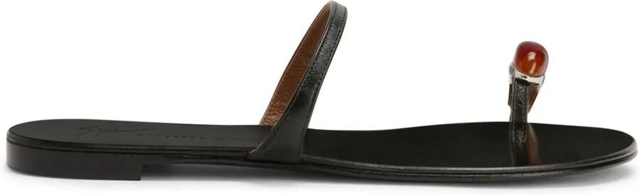 Giuseppe Zanotti Acates Ring leren sandalen Zwart