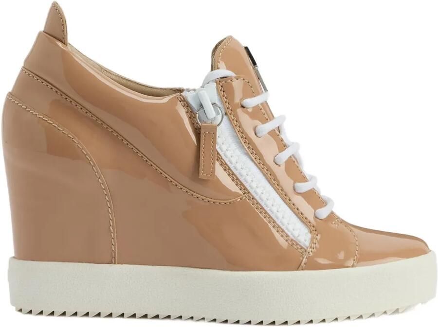 Giuseppe Zanotti Addy Wedge lakleren sneakers met sleehak Beige