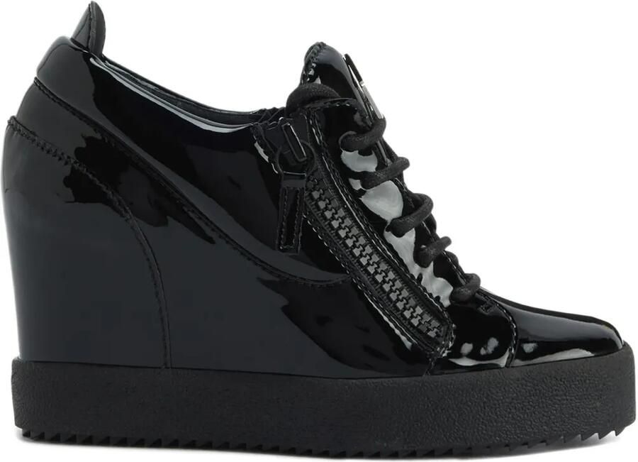 Giuseppe Zanotti Addy Wedge sneakers met ritssluiting Zwart