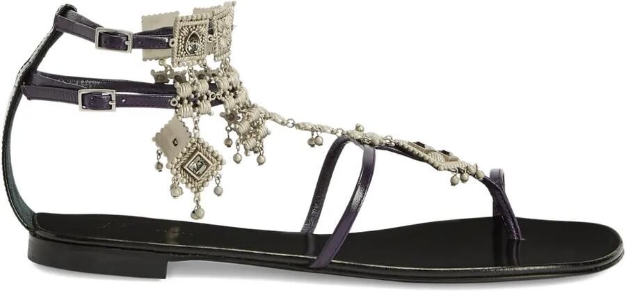Giuseppe Zanotti Amira leren sandalen Paars