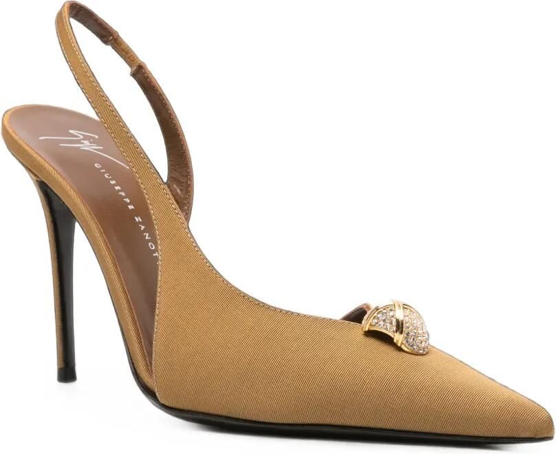 Giuseppe Zanotti Asymmetrische slingback pumps verfraaid met kristallen Beige - Foto 3