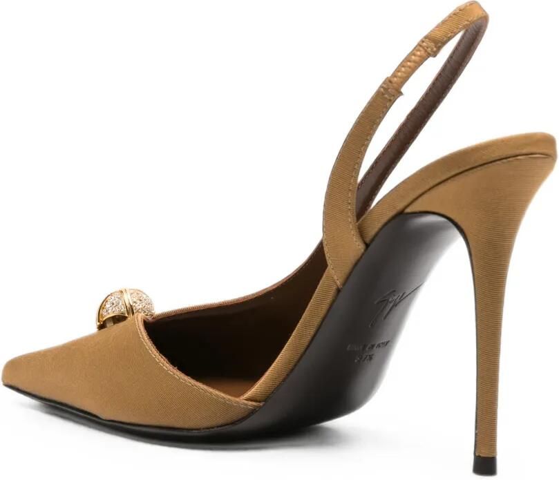 Giuseppe Zanotti Asymmetrische slingback pumps verfraaid met kristallen Beige - Foto 2